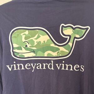 Vineyards Vines navy tee with camo design long sleeve